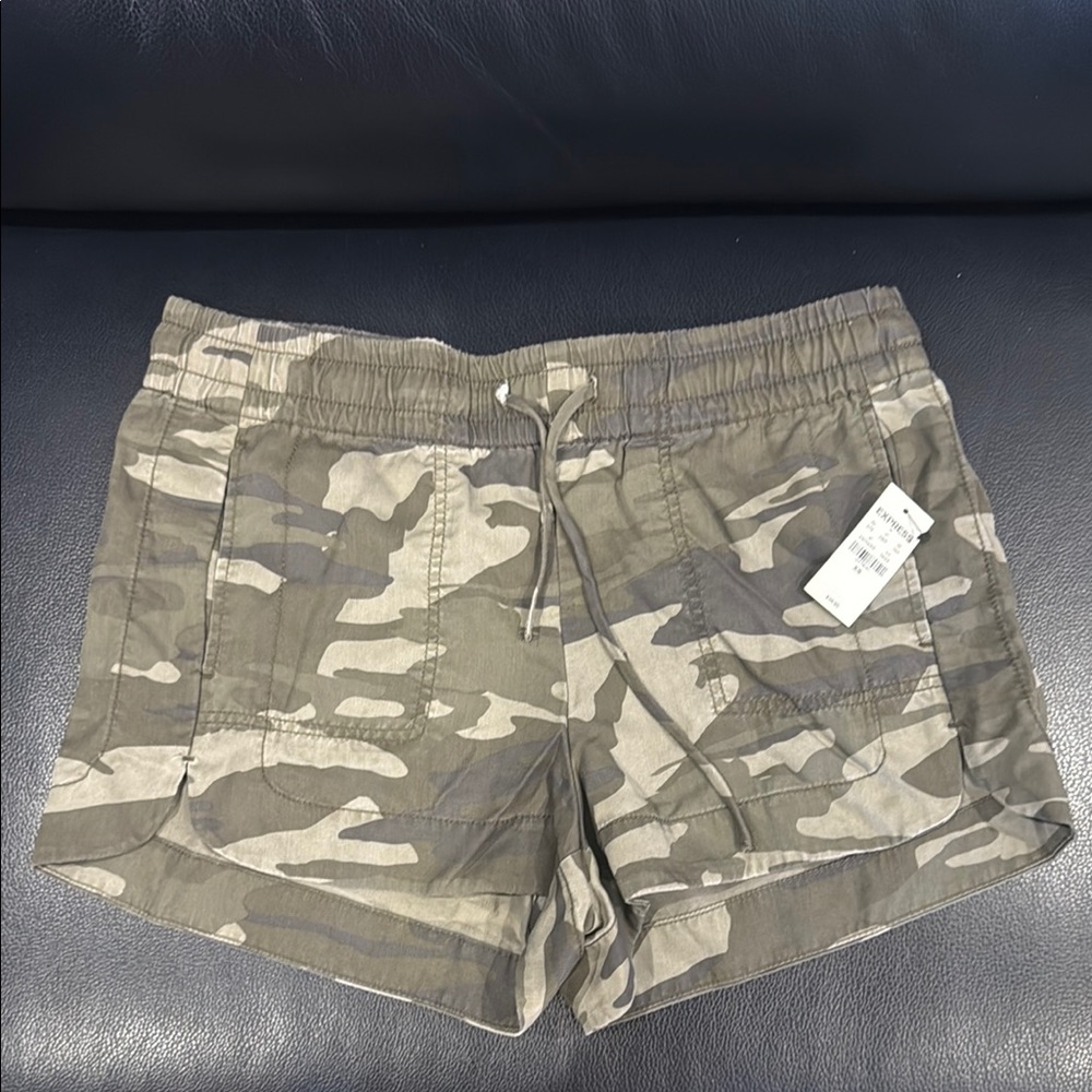 Express Gray Camouflage Shorts